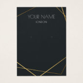 Einfache geometrische Ohrring-Grafikkarte aus Gold (Vorderseite)