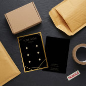 Einfache geometrische Ohrring-Karte mit Goldrand