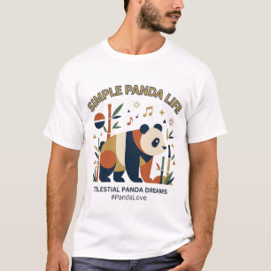 Einfache Geometrische Panda Minimalistische Abstra T-Shirt