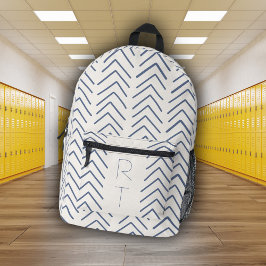 Einfache geometrische Pfeile Monogramm-Initialen Bedruckter Rucksack