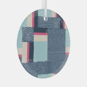 Einfache geometrische Pinselstriche: Farbblock Ornament Aus Glas (Vorderseite Rechts)