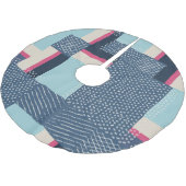 Einfache geometrische Pinselstriche: Farbblock Polyester Weihnachtsbaumdecke (Schrägansicht)