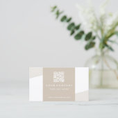 Einfache Geometrische QR Code Cappuccino Visitenkarte (Stehend Vorderseite)