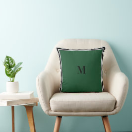 Einfache geometrische Quadrate Border Green Throw  Kissen