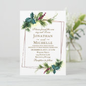 Einfache geometrische Rahmen für Evergreen Christl Einladung (Stehend Vorderseite)