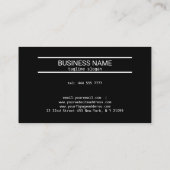 Einfache geometrische Schwarz-Weiß-Gestaltung Visitenkarte (Rückseite)