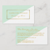 Einfache geometrische White & Gold Foil Wirkung Visitenkarte (Vorne/Hinten)