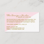 Einfache geometrische White & Gold Foil Wirkung Visitenkarte (Rückseite)