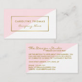Einfache geometrische White & Gold Foil Wirkung Visitenkarte (Vorne/Hinten)
