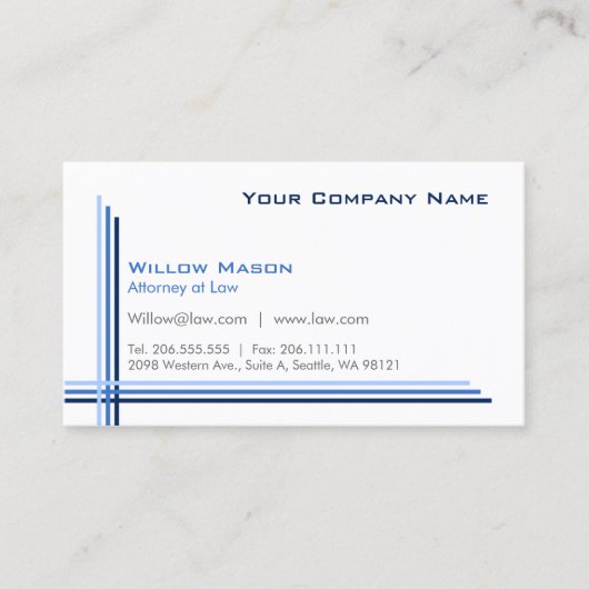 Einfache Gerahmte, Berufliche Visitenkarte (Vorderseite)