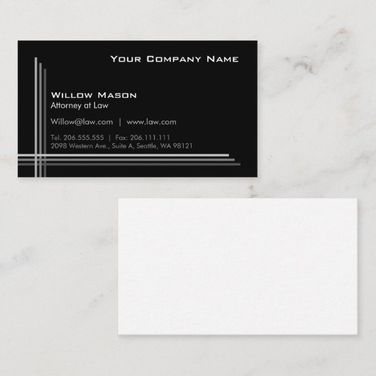 Einfache, Gerahmte, Berufliche Visitenkarte (Vorne/Hinten)