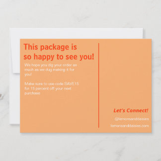 Einfache, geräuschlose Peach Red White Small Busin Dankeskarte