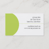 Einfache Geschäfts-Karten mit Limonem Grün Visitenkarte (Rückseite)