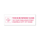 Einfache Geschäftsadresse mit Logo-Rücksendeadress Permastempel (Design)