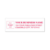 Einfache Geschäftsadresse mit Logo-Rücksendeadress Permastempel (Design)