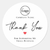 Einfache Geschäftsbedankung: Label Round Aufkleber (Vorderseite)