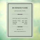 Einfache Geschäftsbüros - Grüne Öffnungszeiten Fensteraufkleber (Blatt 3)