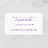 EINFACHE GESCHÄFTSKARTE VISITENKARTE (Rückseite)