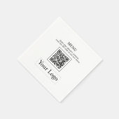 Einfache Geschäftslogos und QR-Code-Menü Napkins Serviette (Ecke)