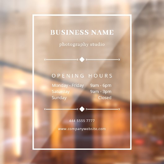 Einfache Geschäftszeiten Fensteraufkleber (Blatt 2)