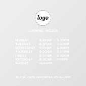 Einfache Geschäftszeiten für Logos und Texte Fensteraufkleber (Blatt)