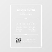 Einfache Geschäftszeiten für QR-Geschäftsstellen Fensteraufkleber (Blatt)