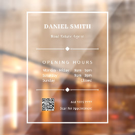 Einfache Geschäftszeiten QR-Code-Eröffnung Fensteraufkleber