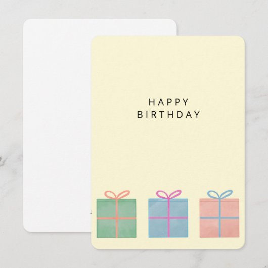 Einfache Geschenkboxen Geburtskarte Feiertagskarte (Vorne/Hinten)