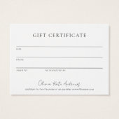 Einfache Geschenkgutschrift für Monogramm (Rückseite)