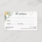 Einfache Geschenkkarte für moderne Grünpflanzen Visitenkarte (Rückseite)