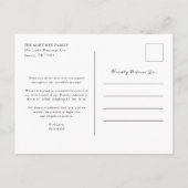 Einfache Geschlechterneutralität Danke Baby Foto B Ankündigungspostkarte (Rückseite)