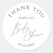 Einfache geschlechtsneutrale Babydusche Vielen Dan Runder Aufkleber (Vorderseite)