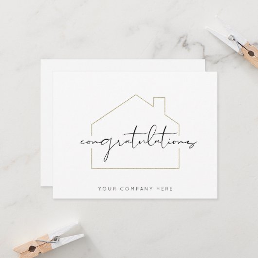 Einfache, geschmackvoll eingerichtete neue Glückwü Karte (Vorderseite/Rückseite Beispiel)