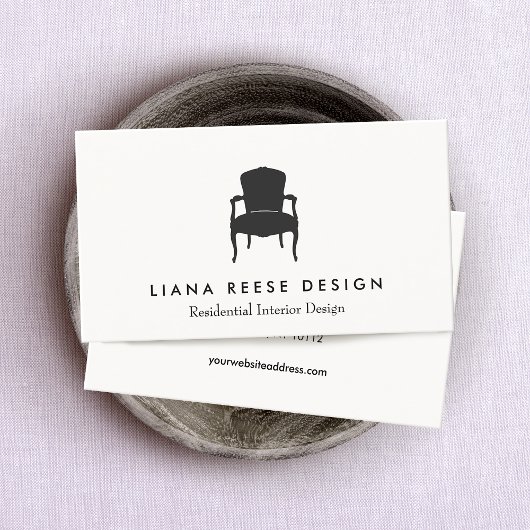 Einfache Gestaltung französischer Stühle Logo Crem Visitenkarte