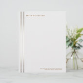 Einfache gestreifte IMITATE Silver Elegant 2 Briefbogen (Stehend Vorderseite)