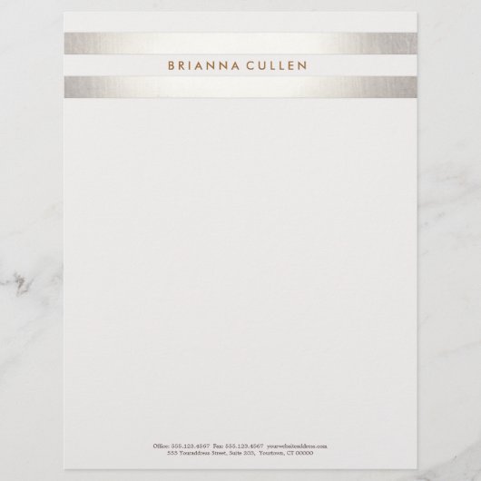 Einfache gestreifte IMITATE Silver Elegant 2 Briefkopf (Vorderseite)