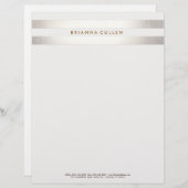 Einfache gestreifte IMITATE Silver Elegant 2 Briefkopf (Vorne/Hinten)