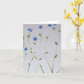 Einfache gestrichene blaue Blumen - Note Card Karte (Gelbe Blume)