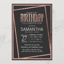 Einfache getilgte Rose Gold Border Black Chic Gebu