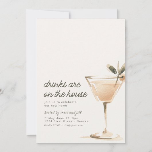 Einfache Getränke sind auf der Party Einladung des (Vorderseite)