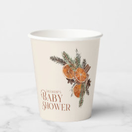 Einfache getrocknete Orangenscheiben und Zimt Baby Pappbecher