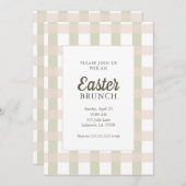 Einfache Gingham Osterfeier Einladung (Vorne/Hinten)