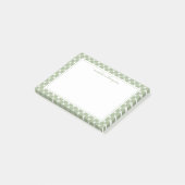 Einfache Gingham-Salbei-Grüne Umrandung Post-it Klebezettel (angewinkelt)