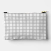 Einfache Gingham Style Light Grau Kariert Zubehörtasche (Rückseite)