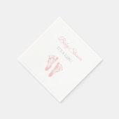 Einfache Girl Baby Dusche Wertvoll Pink Footprints Serviette (Ecke)