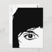 Einfache Girls Gesicht in Silhouette Postkarte (Vorne/Hinten)