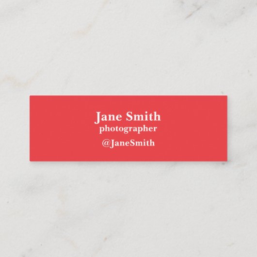 Einfache Girly Minimal mit Initialen | Rosa und Ro Mini Visitenkarte (Rückseite)