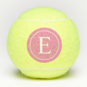 Einfache Girly-Pink-Monogramm-Initialbuchstaben Tennisbälle