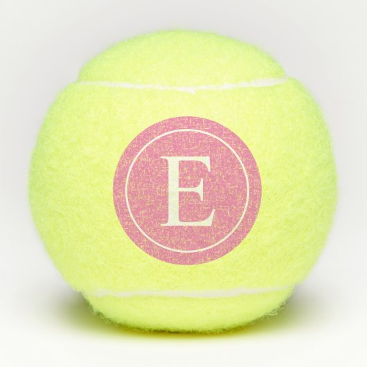 Einfache Girly-Pink-Monogramm-Initialbuchstaben Tennisbälle (Vorderseite)