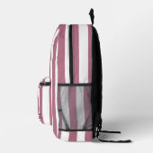 Einfache, Girly-Pink-Stripte Monogramm-Initialen Bedruckter Rucksack (Rechts)